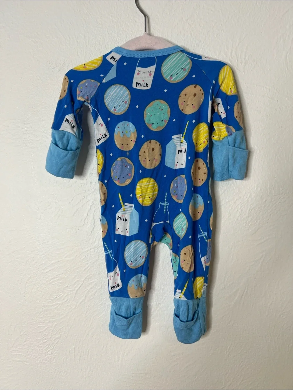 Little Sleepies Royal Blue Planet & Milk Bottle Footed One-Piece Preemie